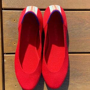 Rothy's Women's Cardinal red round toe slip on flats — retired style